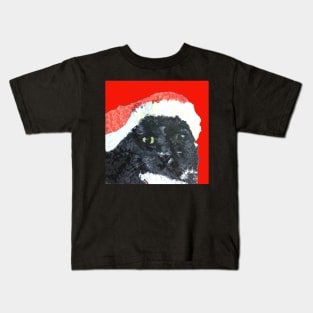 Santa Cat Christmas Kids T-Shirt